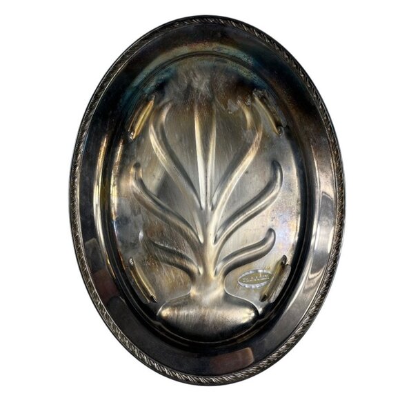 VTG Oneida LTD Silversmiths Silverplated Wm. A. Rogers Tree Footed Oval Platter - Picture 2 of 8